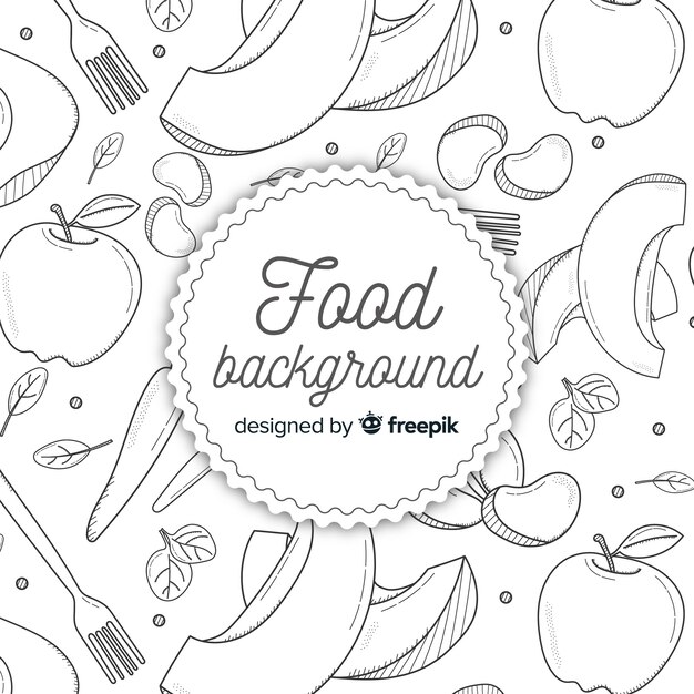 Fondo de comida dibujado a mano