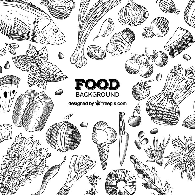 Fondo con comida diferente
