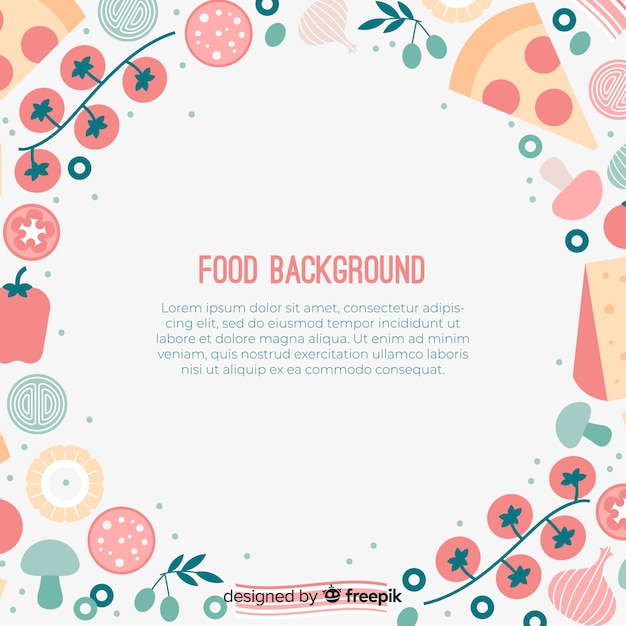 Vector gratuito fondo de comida en diseño plano