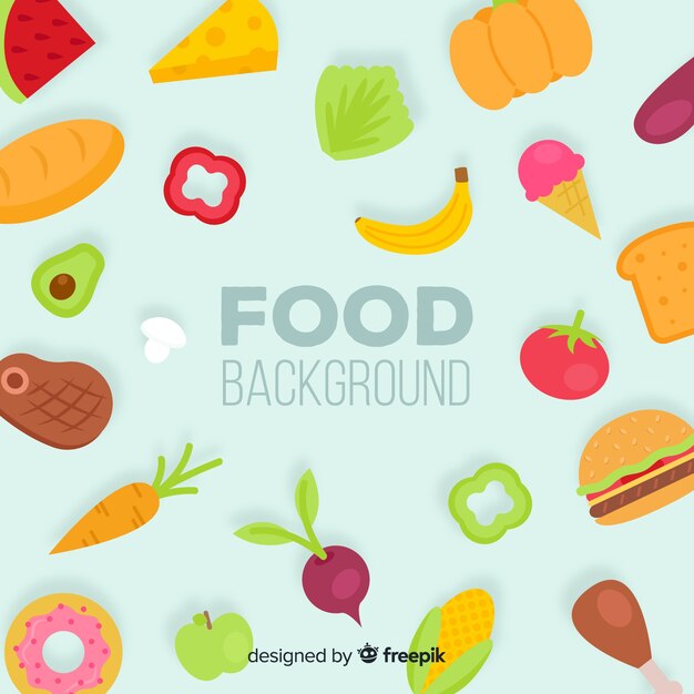 Fondo de comida en diseño plano