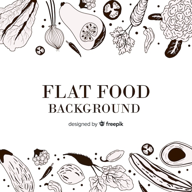 Fondo de comida en diseño plano