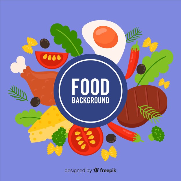 Fondo de comida en diseño plano