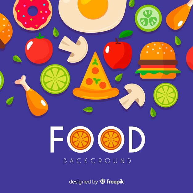 Fondo de comida en diseño plano