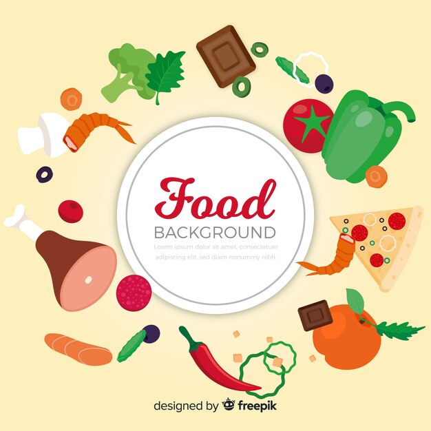 Fondo de comida en diseño plano