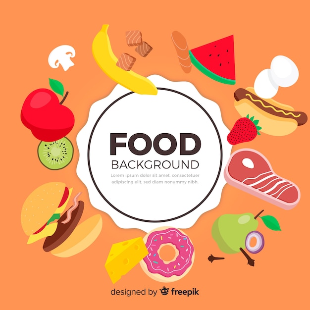 Fondo de comida en diseño plano