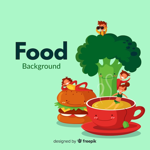 Fondo de comida en diseño plano