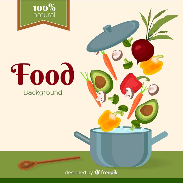 Fondo de comida en diseño plano