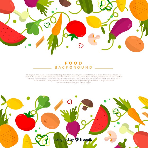 Fondo de comida en diseño plano