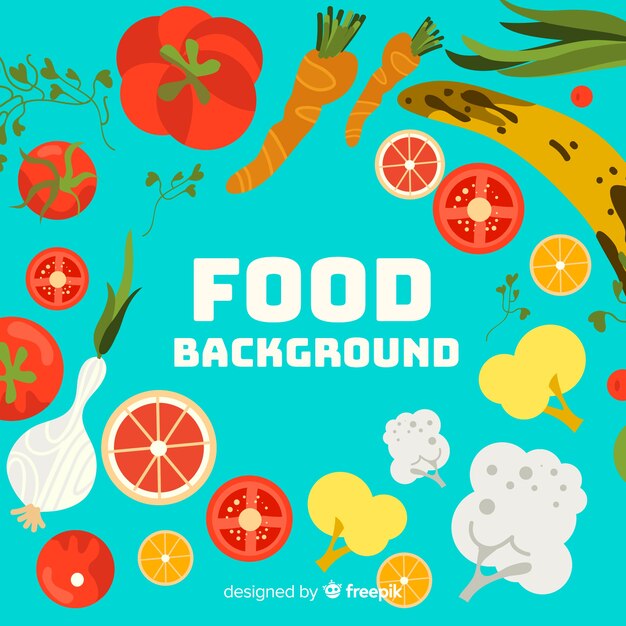 Fondo de comida en diseño plano