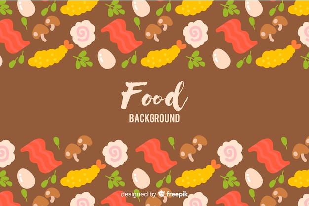 Vector gratuito fondo de comida en diseño plano