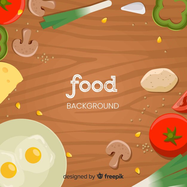 Fondo de comida en diseño plano