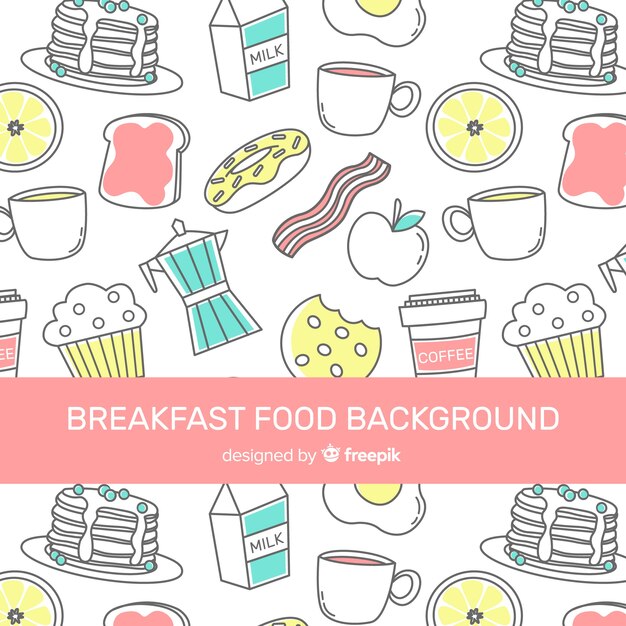 Fondo de comida en diseño plano