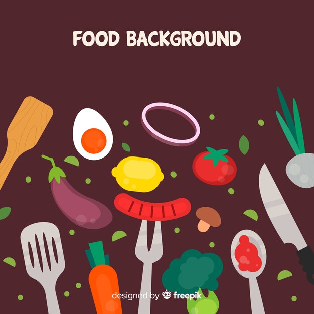 Fondo de comida en diseño plano