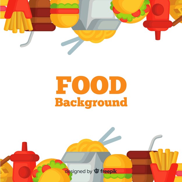 Fondo de comida en diseño plano