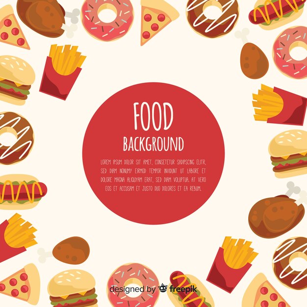 Fondo de comida en diseño plano