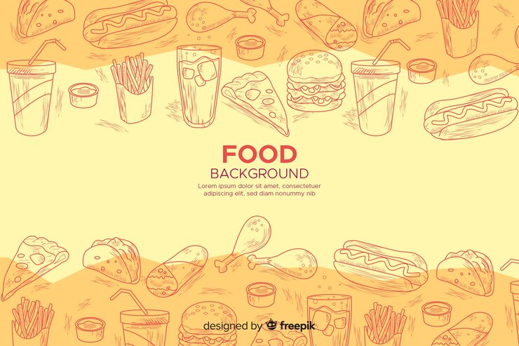 Vector gratuito fondo de comida en estilo incompleto