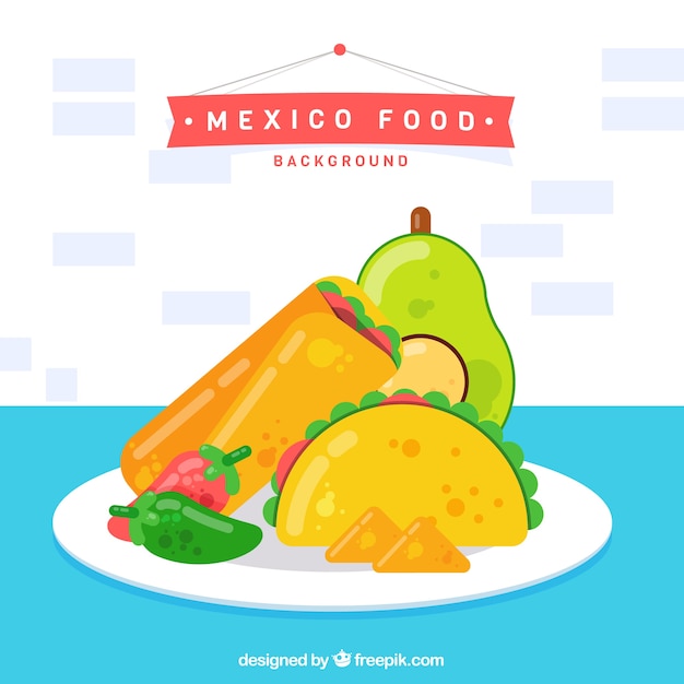 Vector gratuito fondo de comida mexicana