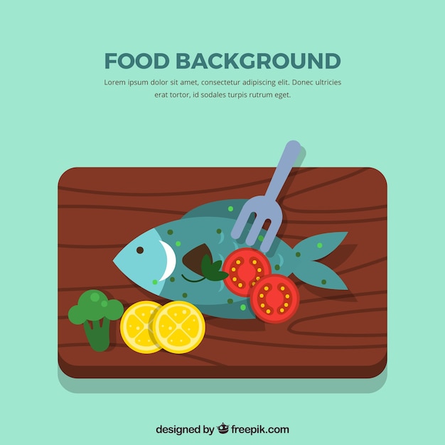 Vector gratuito fondo de comida con pescado