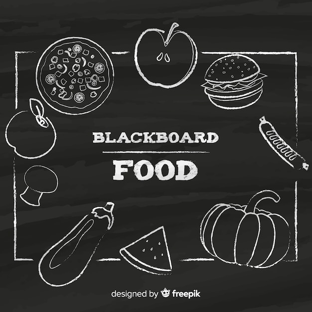 El fondo de la comida de la pizarra