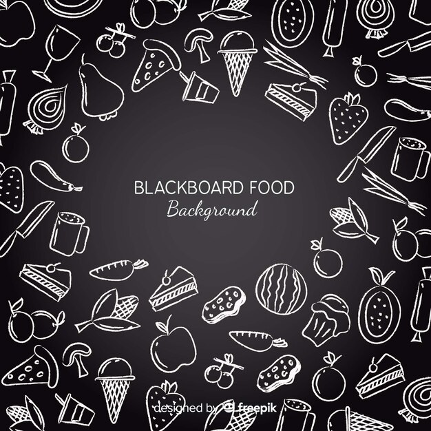 El fondo de la comida de la pizarra