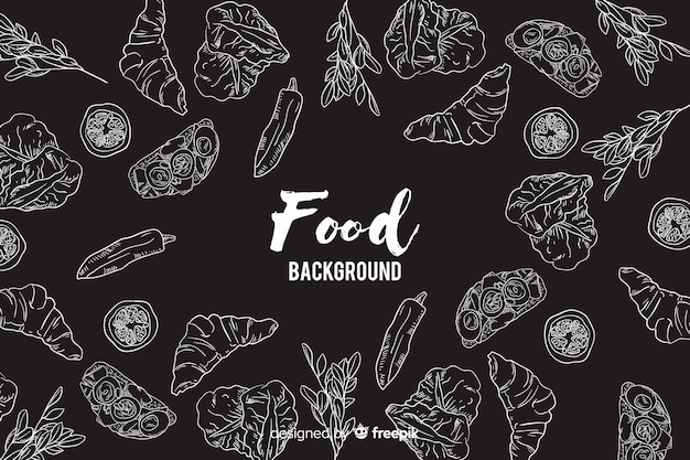 El fondo de la comida de la pizarra