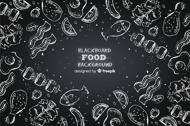 Fondo de comida en pizarra