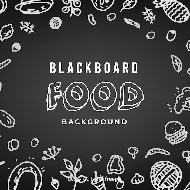 Fondo de comida en pizarra