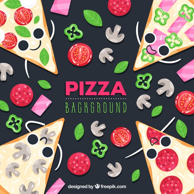 Fondo de comida con pizzas lindas