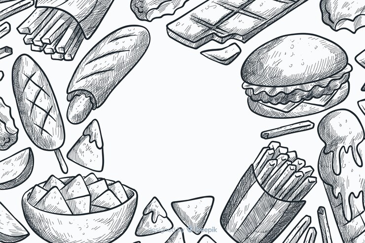 Vector gratuito fondo de comida rápida dibujado a mano