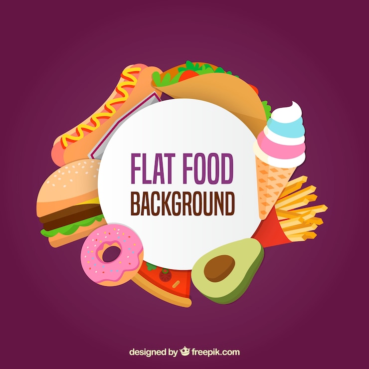 Vector gratuito el fondo con comida rápida