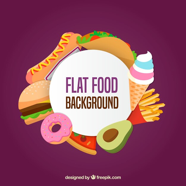 Fondo con comida rápida