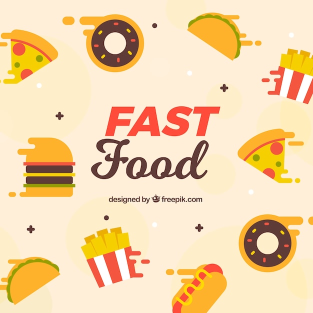 El fondo con comida rápida