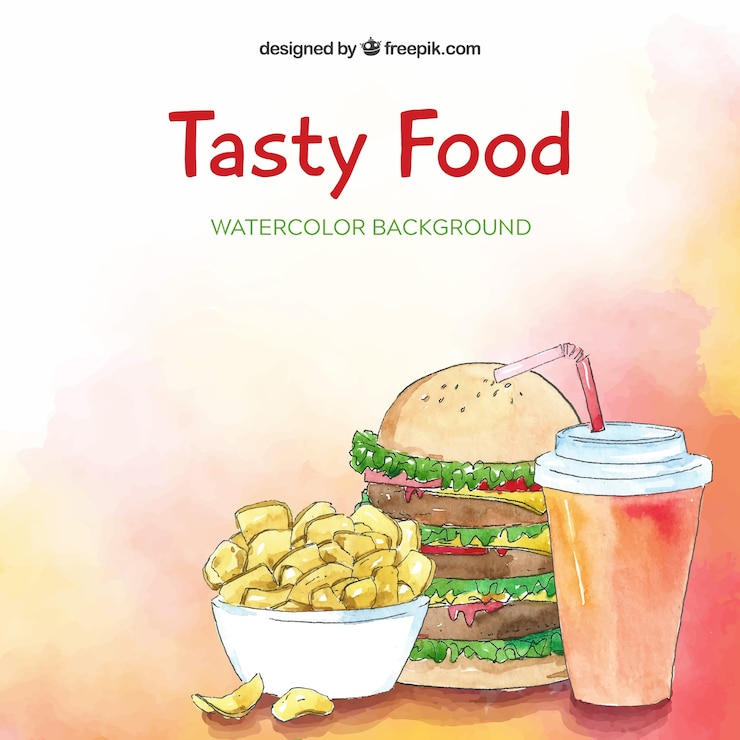 Vector gratuito el fondo con comida rápida