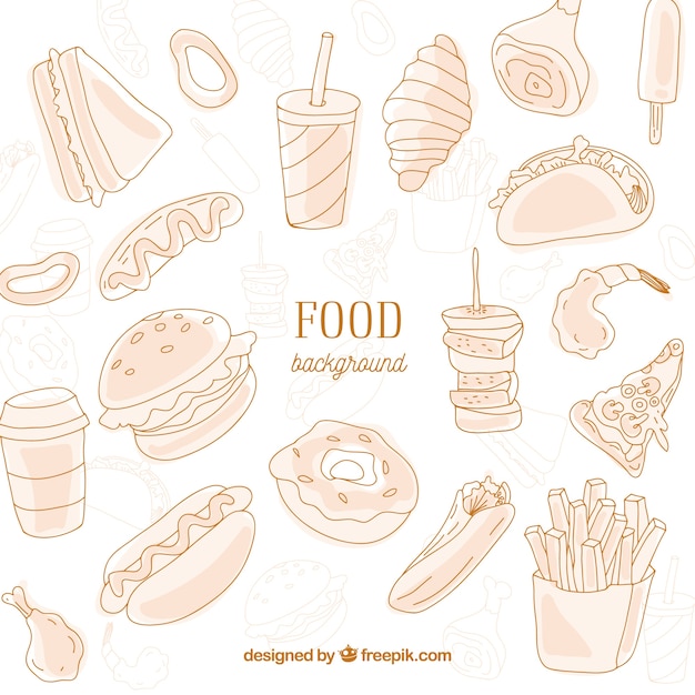 El fondo con comida rápida