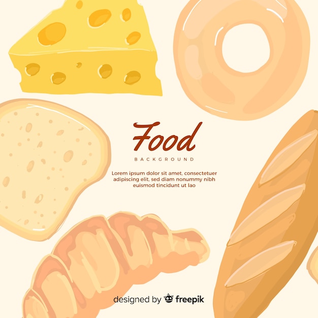 Vector gratuito fondo de comida realista