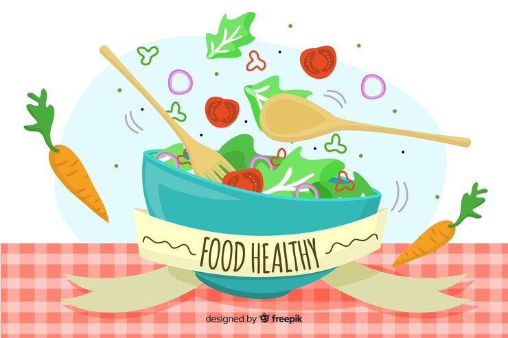 Vector gratuito fondo de comida sana y saludable