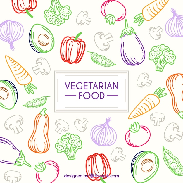 Vector gratuito fondo de comida con vegetales