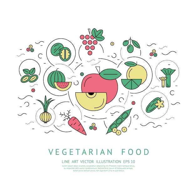 Vector gratuito fondo de comida vegetariana