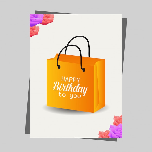 Vector gratuito fondo de compras feliz cumpleaños