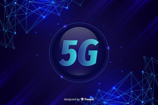 Fondo de concepto 5g con puntos conectados