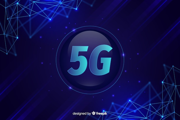Fondo de concepto 5g con puntos conectados