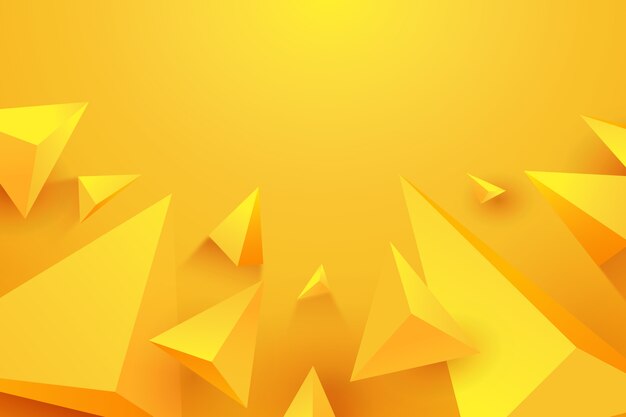 Fondo de concepto amarillo triángulo 3D
