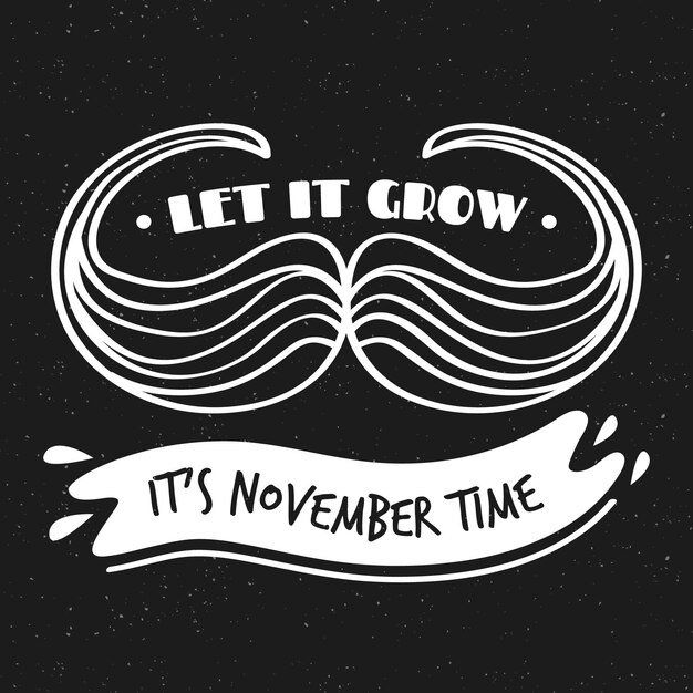 Fondo concepto bigote de movember en blanco y negro