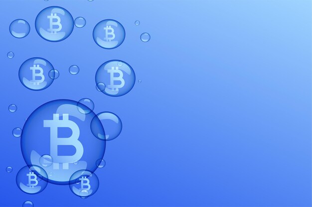 Fondo de concepto de caída del mercado de burbujas de Bitcoin