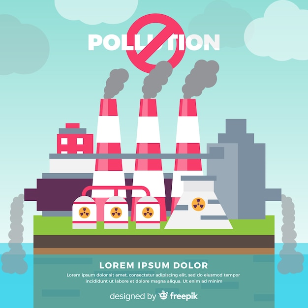 Vector gratuito fondo de concepto de contaminación estilo plano