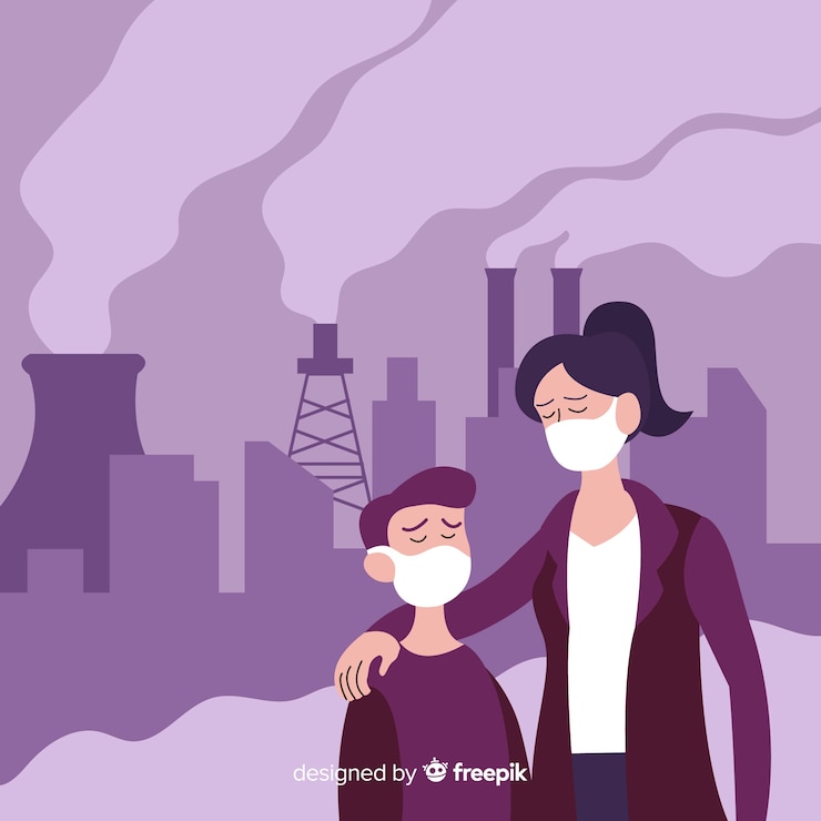 Vector gratuito fondo de concepto de contaminación estilo plano