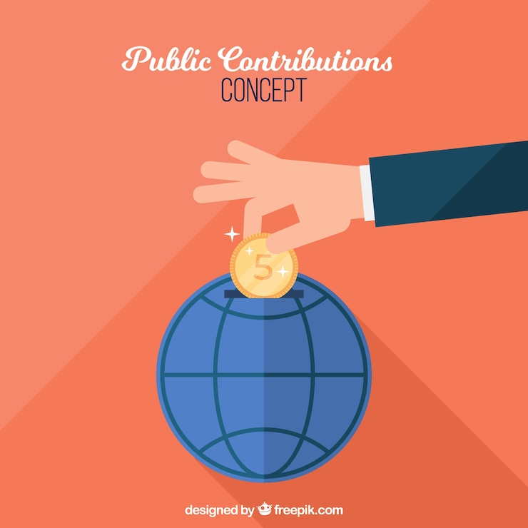 Vector gratuito fondo con concepto de contribución pública