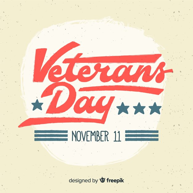 Fondo concepto día de los veteranos con lettering rojo y azul 