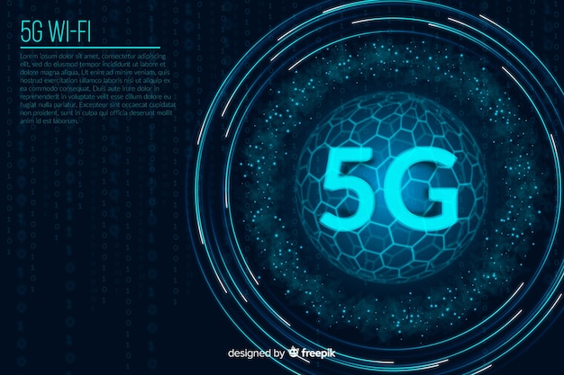 Fondo de concepto de dígitos futuristas 5g