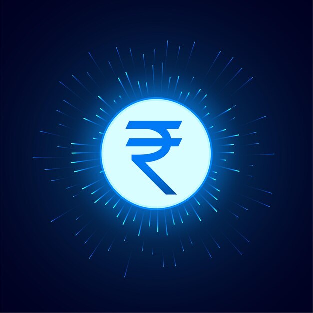 Fondo de concepto de dinero fiduciario de rupia digital